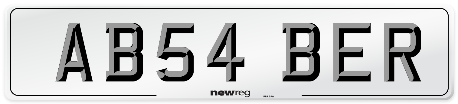 AB54 BER Number Plate from New Reg